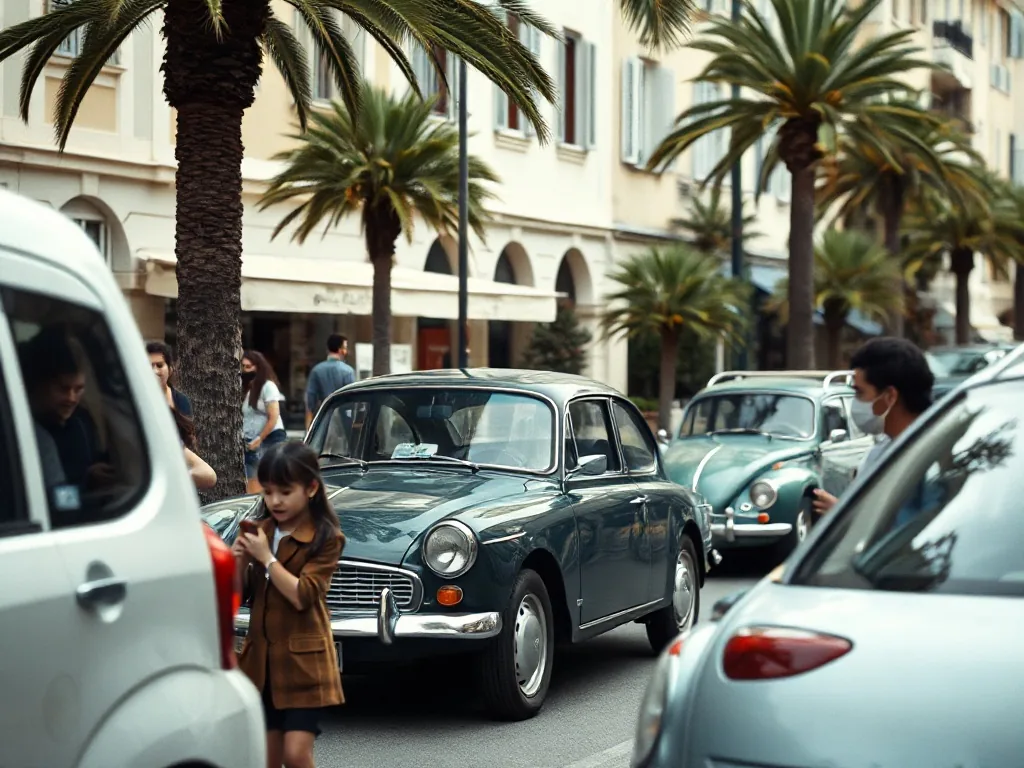 Enseigne d'auto-école à Antibes, avec véhicule-école stationné devant