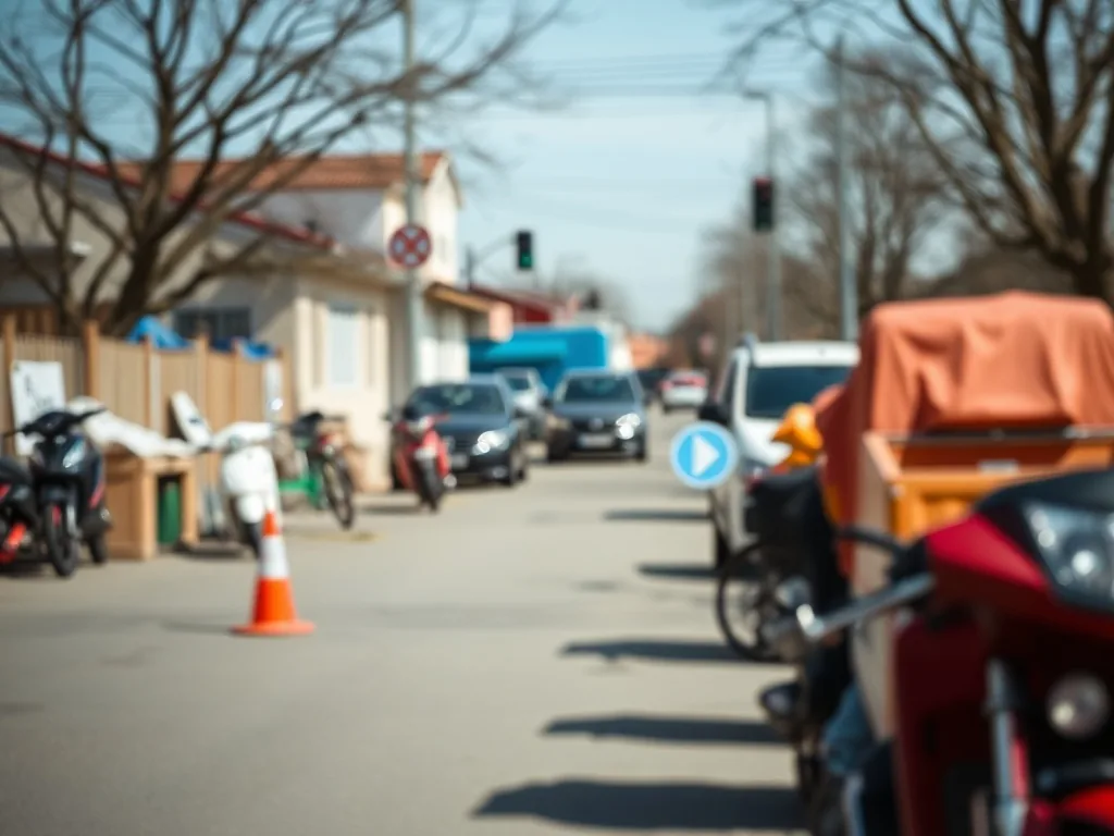 Élève au volant d'une voiture d'auto-école dans une rue résidentielle de la commune d'Onex, avec un moniteur à ses côtés