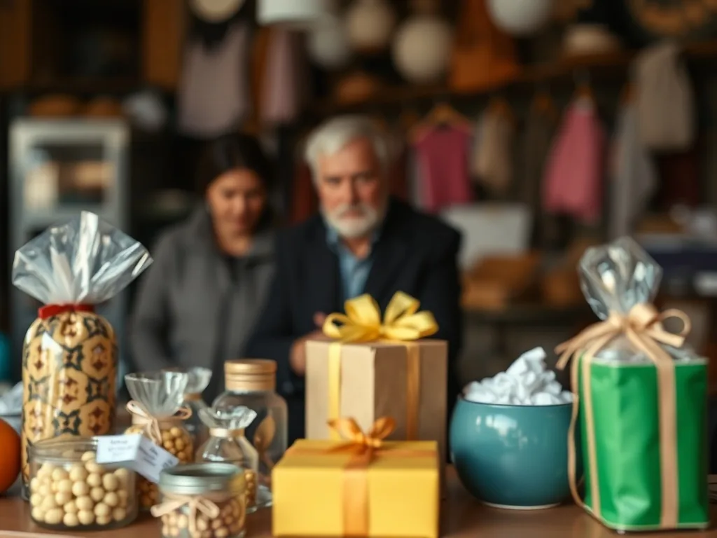 Un salarié lit une carte cadeau offerte par son employeur, souriant, dans un bureau lumineux.