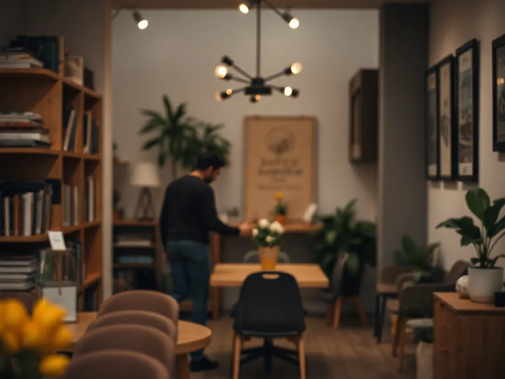 Un décorateur d'intérieur présente un plan de réaménagement à un client dans un salon lumineux