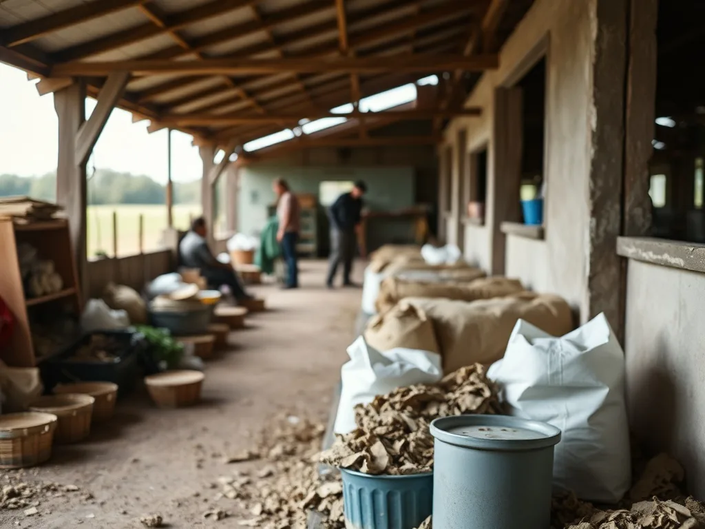 Formatrice en ferme pédagogique montrant le nourrissage des chèvres à un petit groupe d'adultes en formation, carnet de