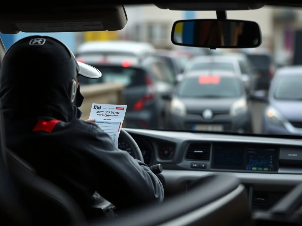 Un moniteur d'auto-école assis à l'avant d'un véhicule à double commande, discutant avec un élève au volant.